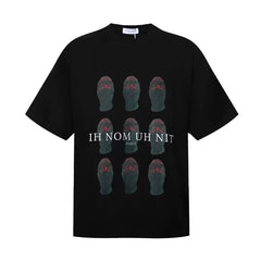 IH NOM UH NIT Multi-Mask Grid Graphic Tee - Black
