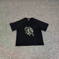 Mertra Floral Logo Tee - Black (Green Floral)