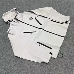 Mertra Technical Zip Windbreaker Jacket - Light Grey