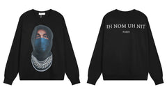 IH NOM UH NIT Masked Figure Cuban Link Sweatshirt - Black