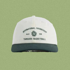 Aimé Leon Dore Friendship Basketball Hat - Cream / Forest Green