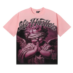Life Hustlers Blindfolded Cherub Graphic Tee - Pink