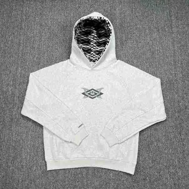 Mertra Monogram Lined Fleece Hoodie - Light Grey