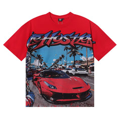 Life Hustlers Supercar Racing Graphic Tee - Red