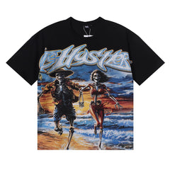 Life Hustlers Skeleton Couple Graphic Tee - Black