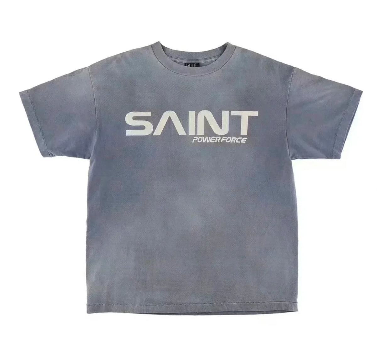 Saint Michael "SAINT POWERFORCE" Vintage T-Shirt - Grey-Blue