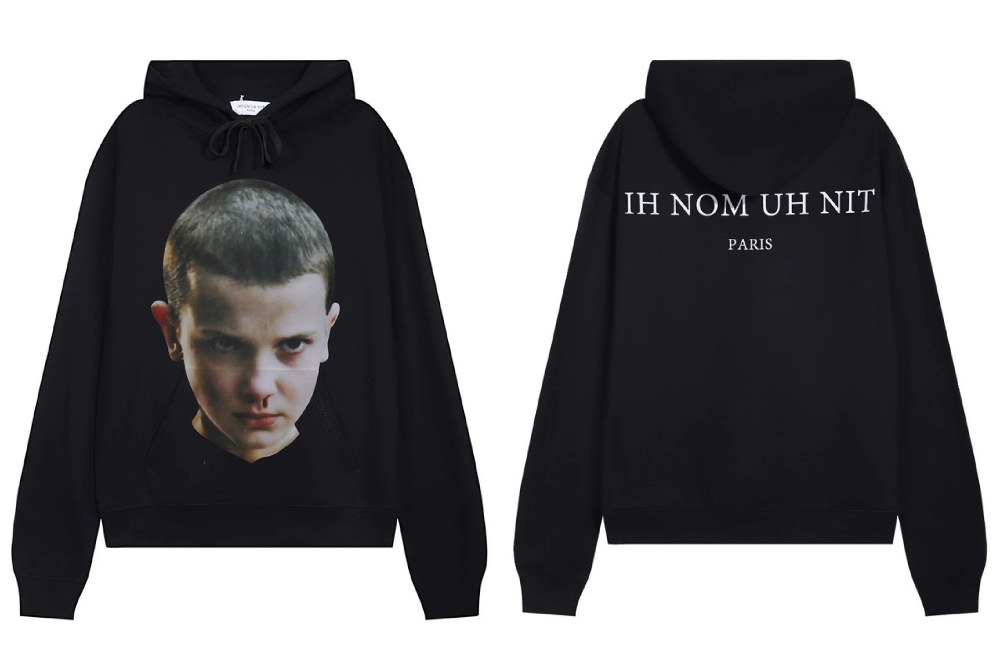 IH NOM UH NIT Eleven Portrait Hoodie - Black