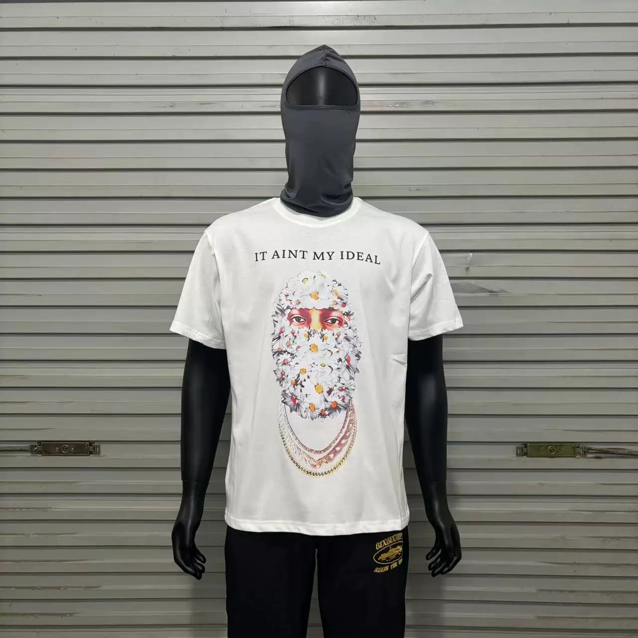 IH NOM UH NIT Floral Mask "It Ain't My Fault" Tee - White