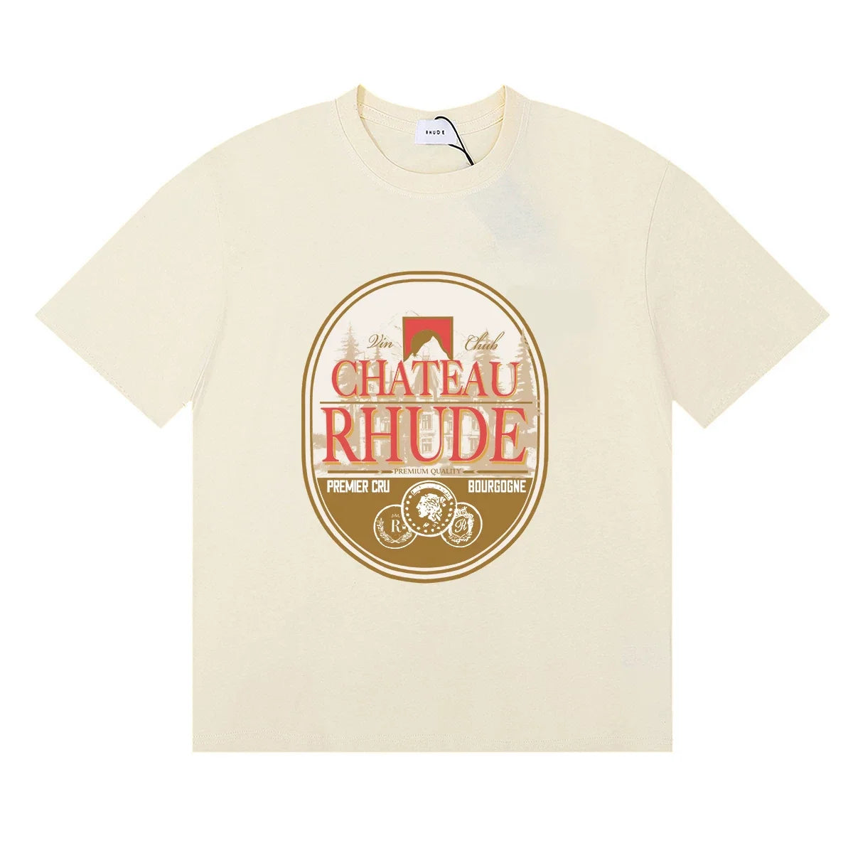 RHUDE Chateau Graphic Print T-Shirt - Cream