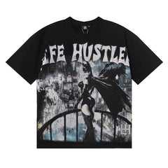 Life Hustlers Vintage Graphic Tee - Black (Bat Edition)