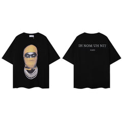 IH NOM UH NIT Yellow Mask Cuban Link Tee - Black