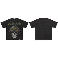 GodSpeed Washed Black Skull Helmet T-Shirt